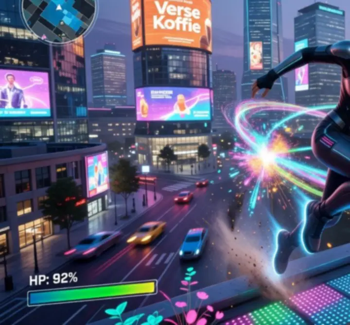 Overzichtsbeeld van de game met actieve speelvelden en interface